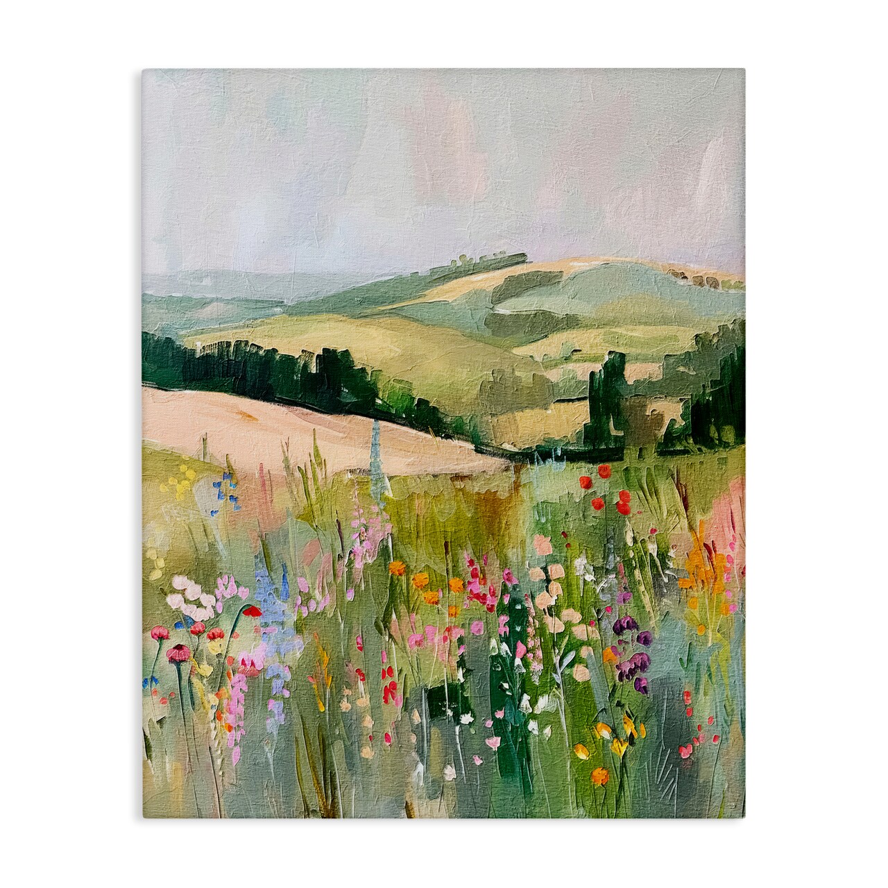 Stupell Industries Pastel Countryside Meadows Canvas Wall Art Design by RileyB